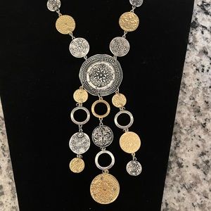 Chico’s Silvertone and Goldtone Reversible Necklace